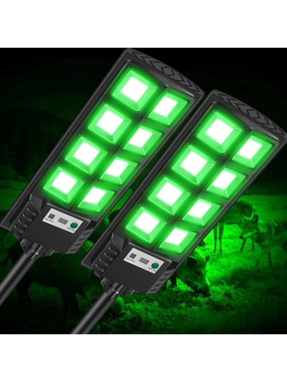 12000LM Solar Hunting Lights - Waterproof Motion Activated Feeder Light Set (2